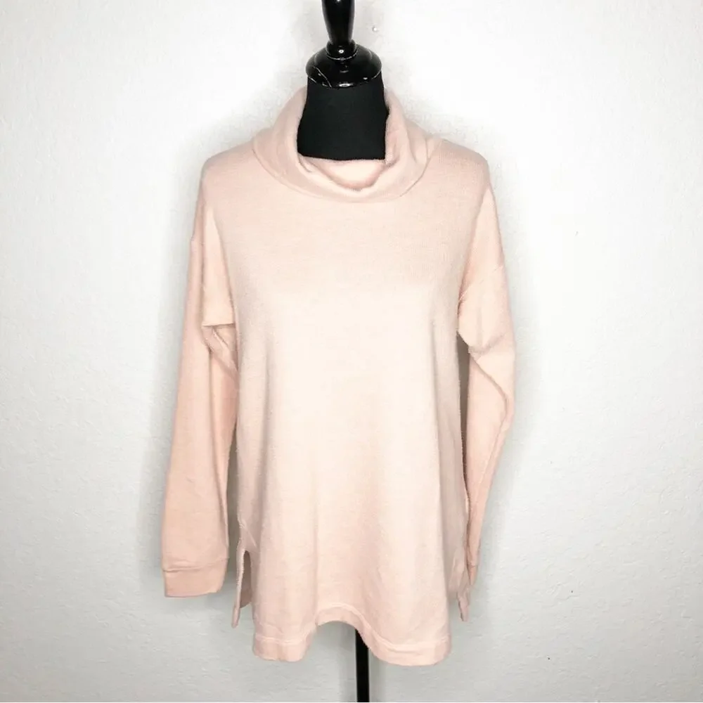 J Crew peach light orange pink cowl neck knit pullover top size Small